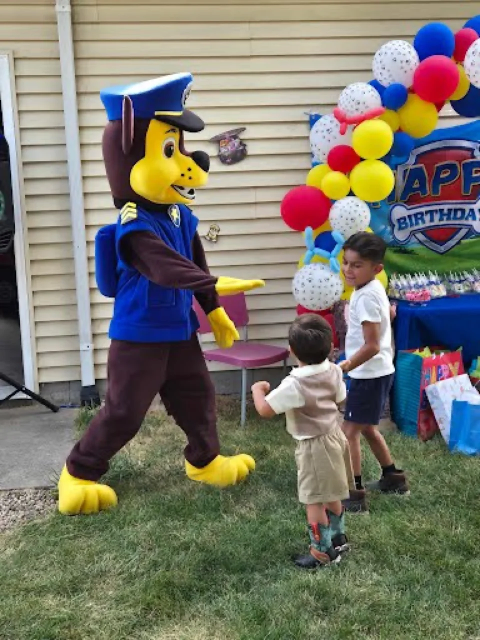 Police Rescue Pup party character in Raleigh-Durham