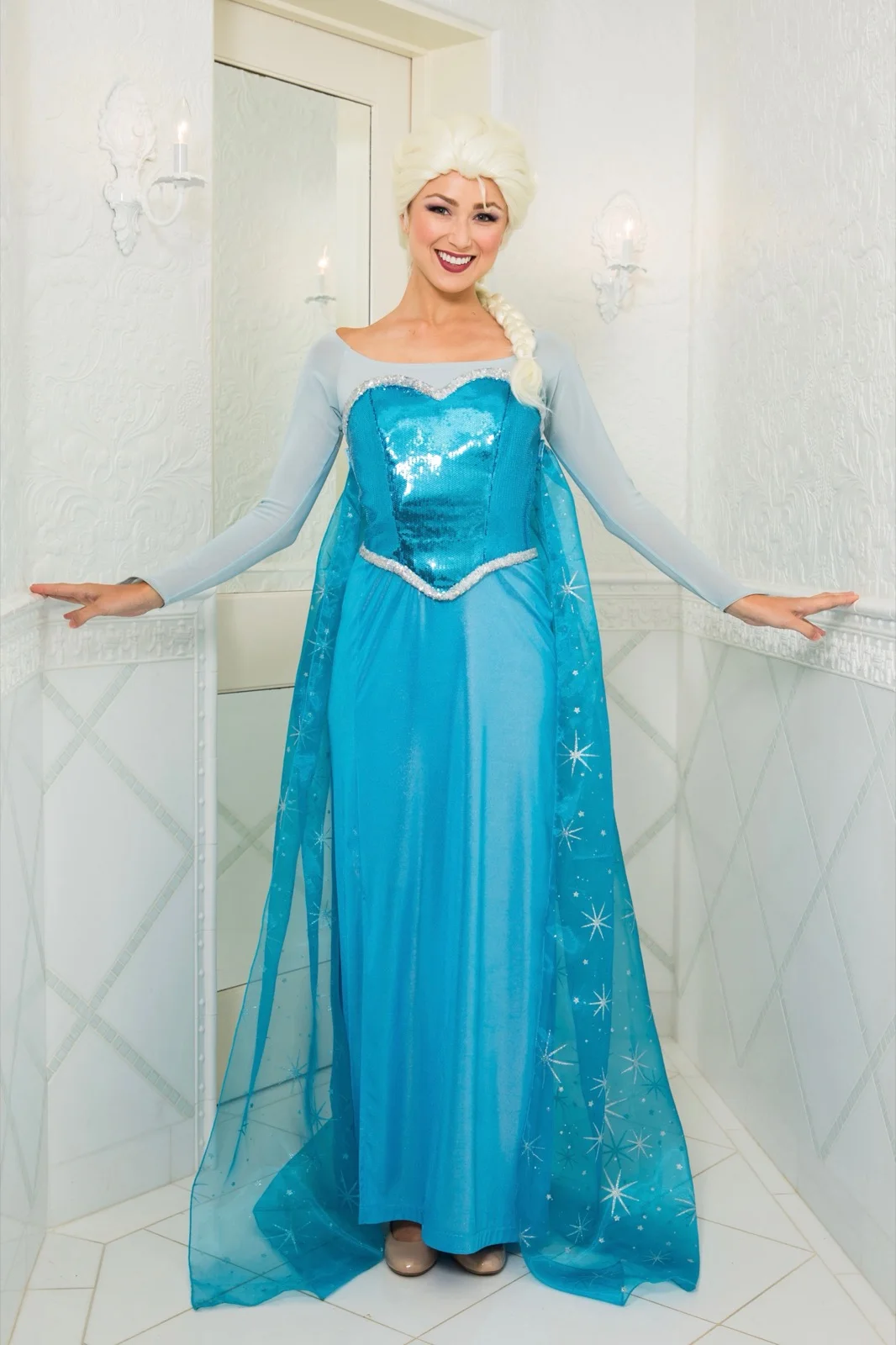 Snow Queen party character in Raleigh-Durham