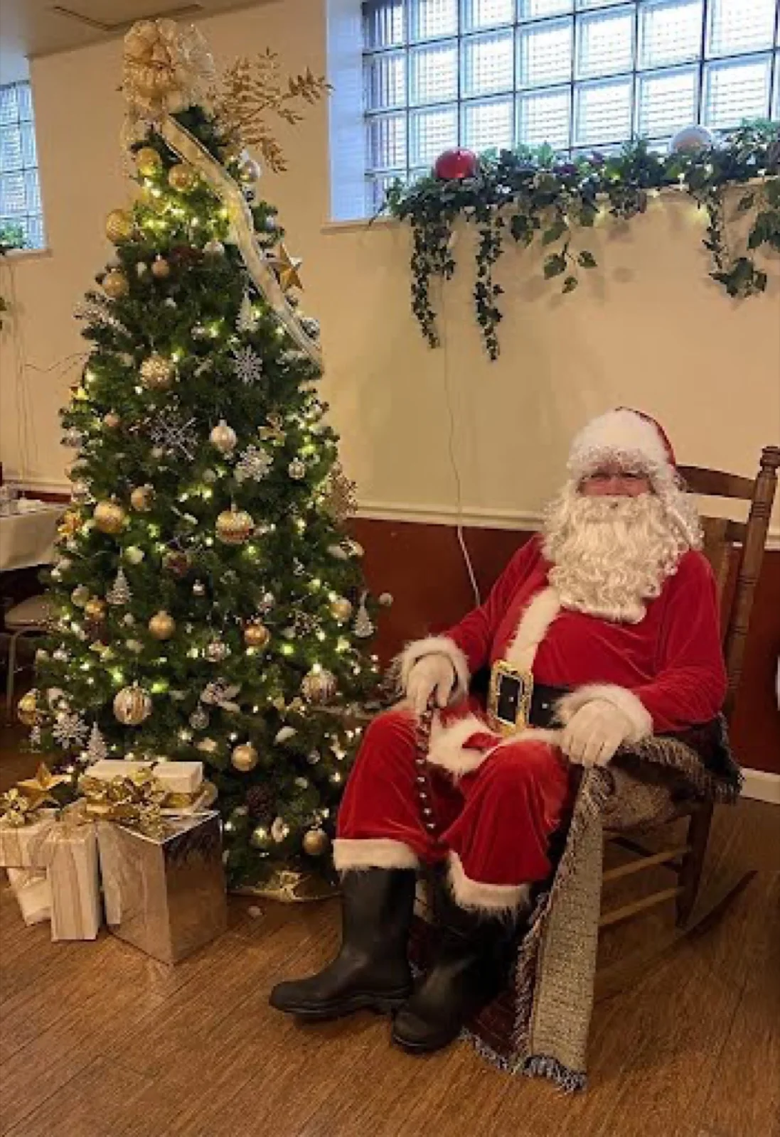 Santa party character in Raleigh-Durham